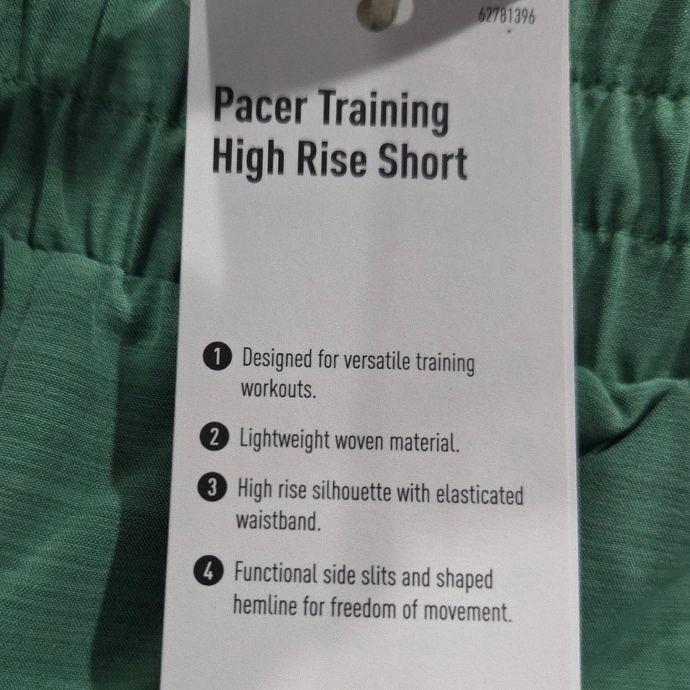 Adidas Womens Pacer High Rise Training Shorts XL 3" Inseam Green Lightweight New - Picture 6 of 9